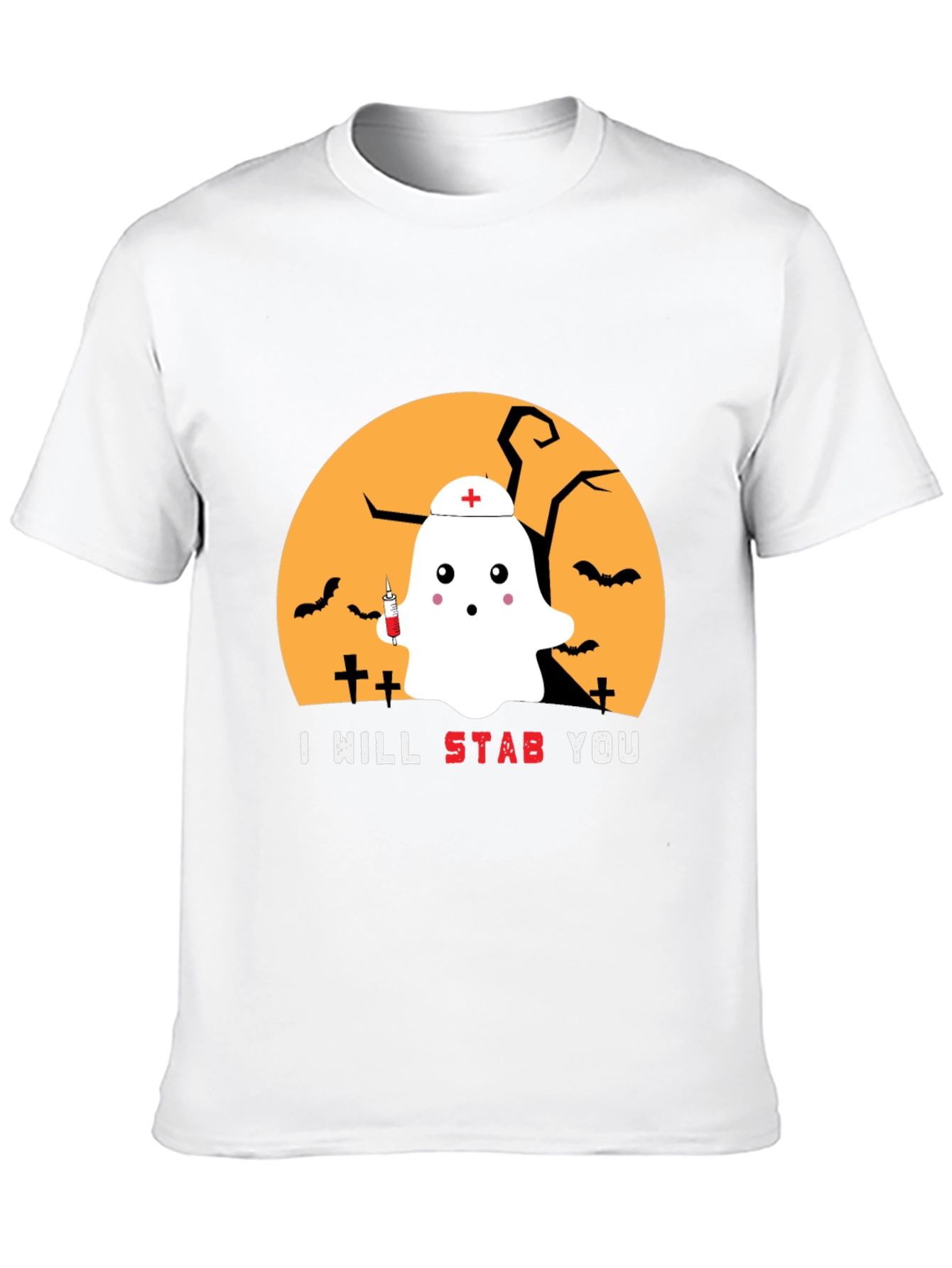 Halloween Nurse Ghost Graphic Tee