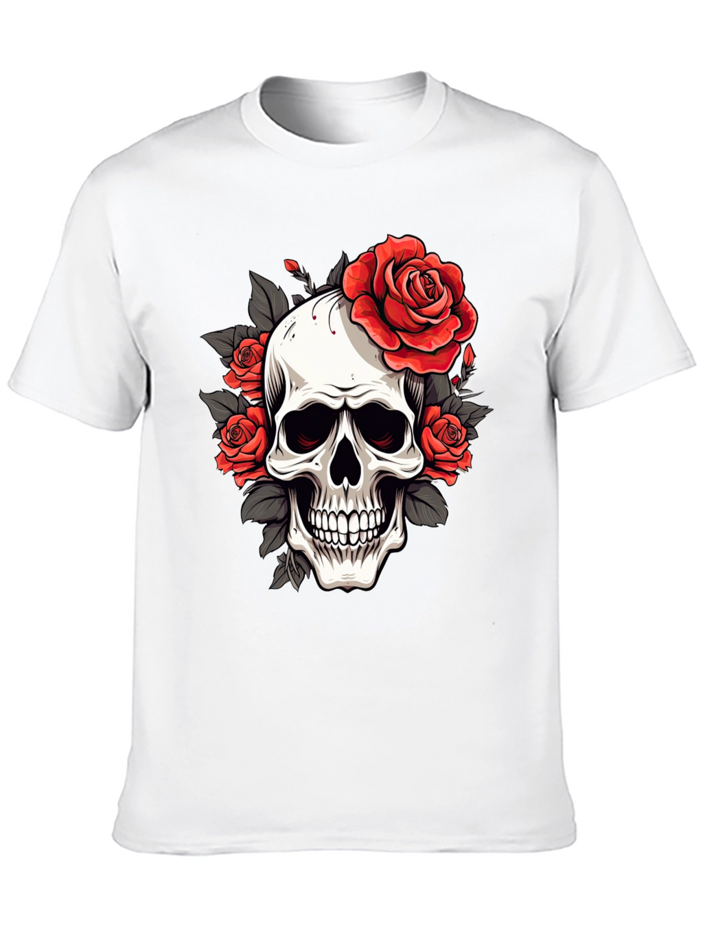 Skull & Roses Graphic Tee - Black