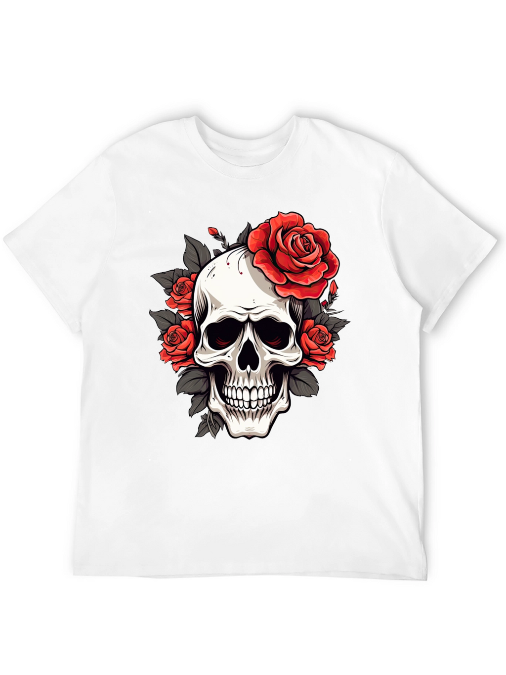 Skull & Roses Graphic Tee - Black