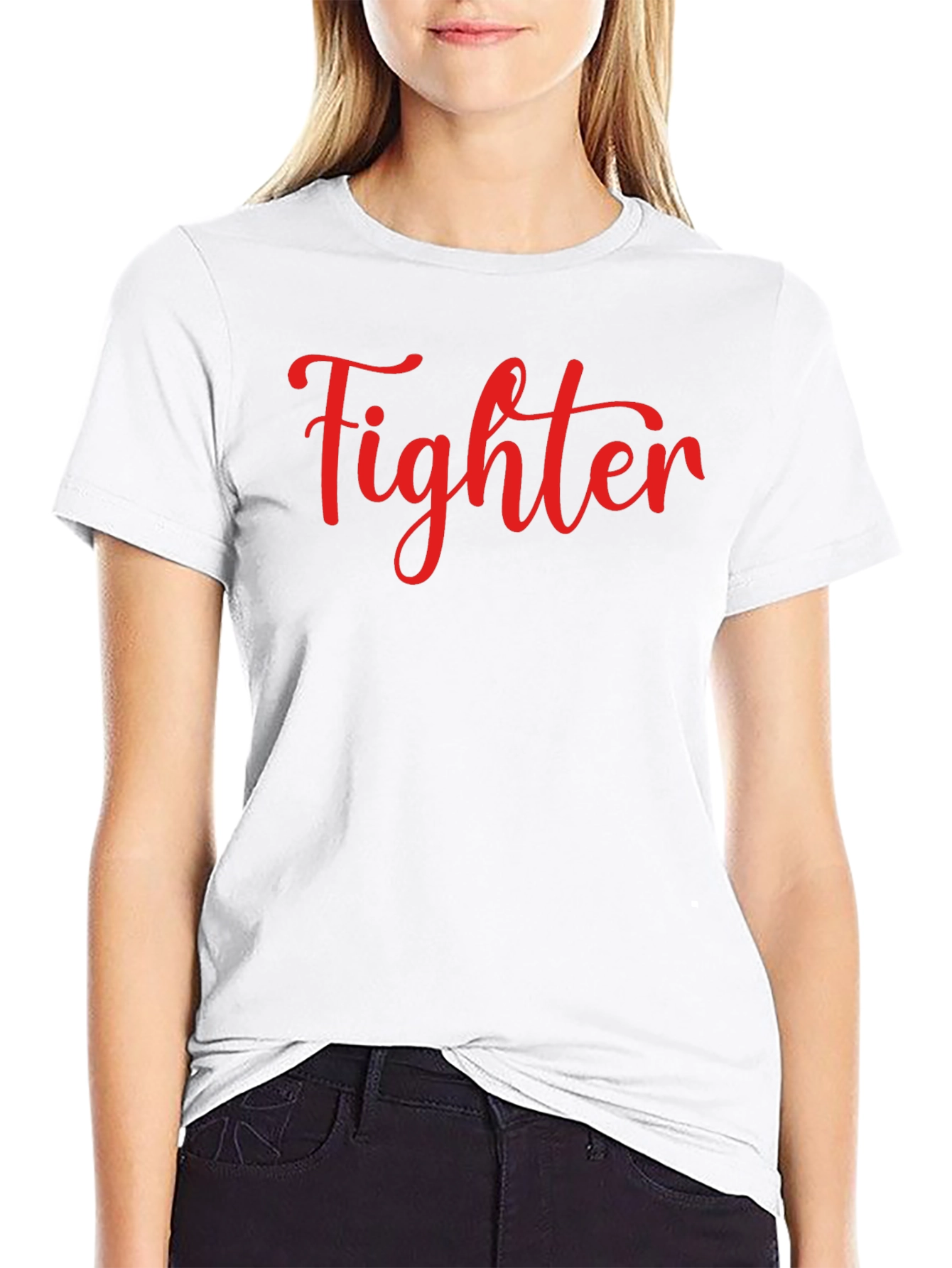 Fighter Graphic Tee - Black Crew Neck T-Shirt