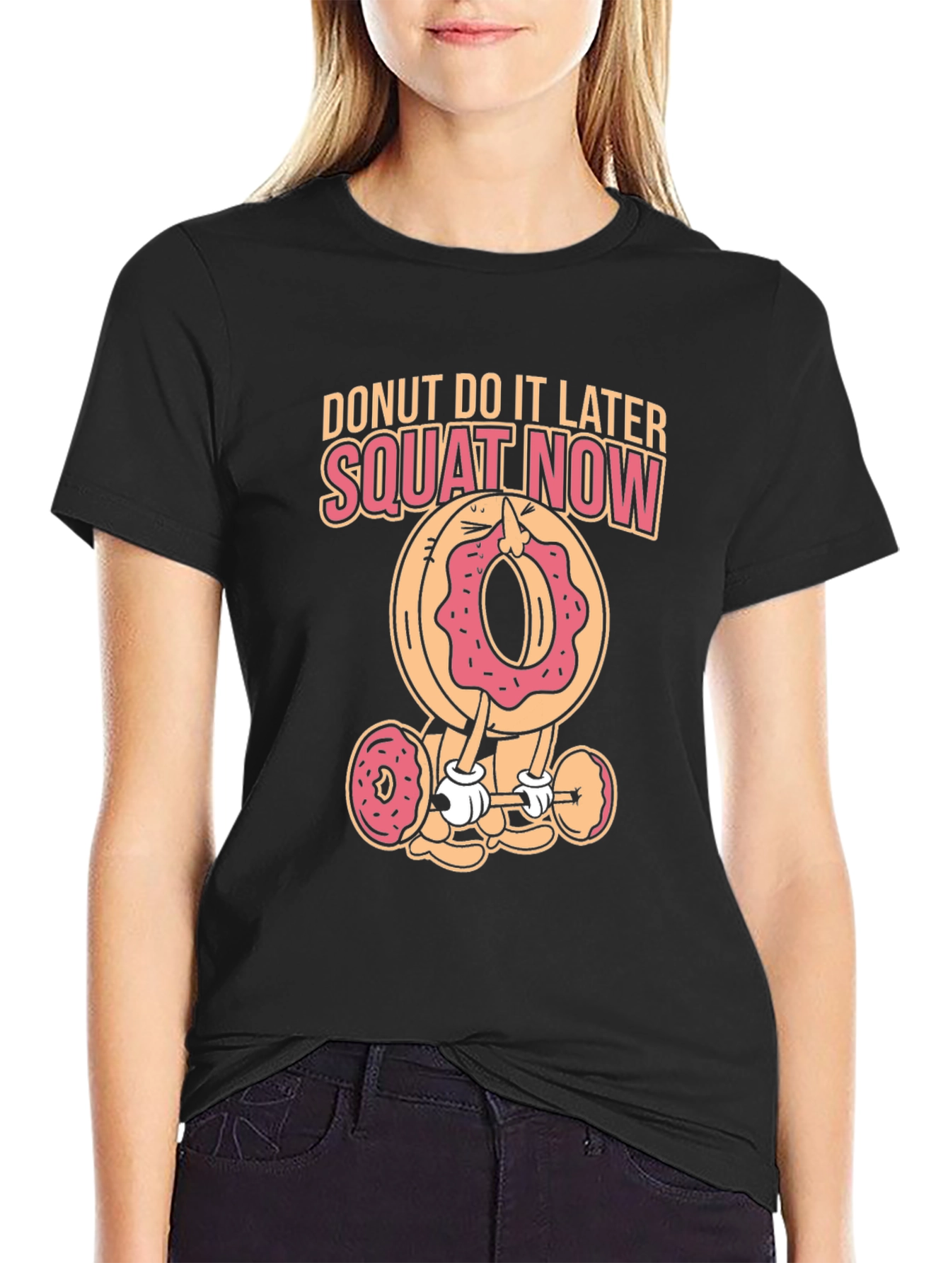 Donut Squat Now Black T-Shirt