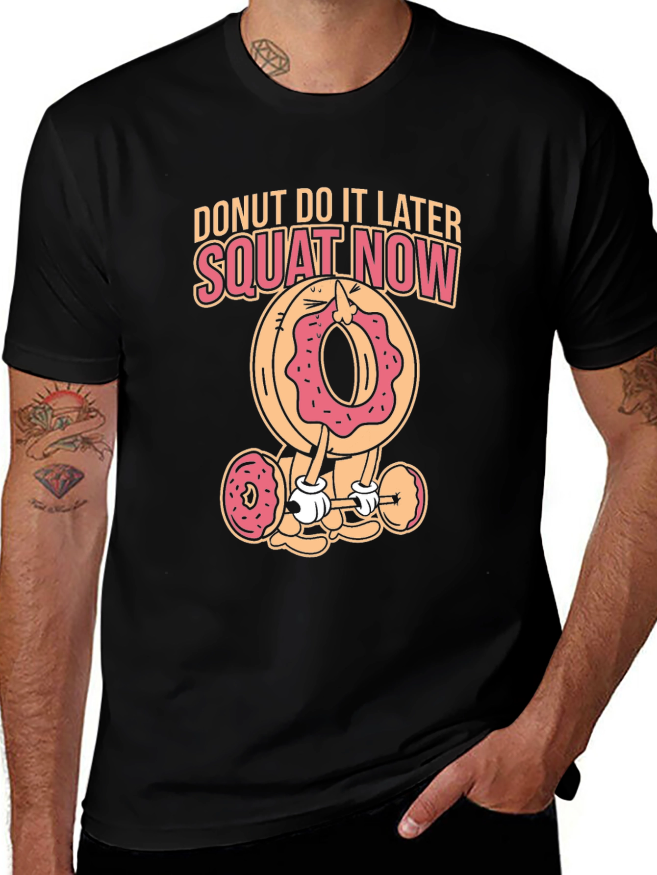 Donut Squat Now Black T-Shirt