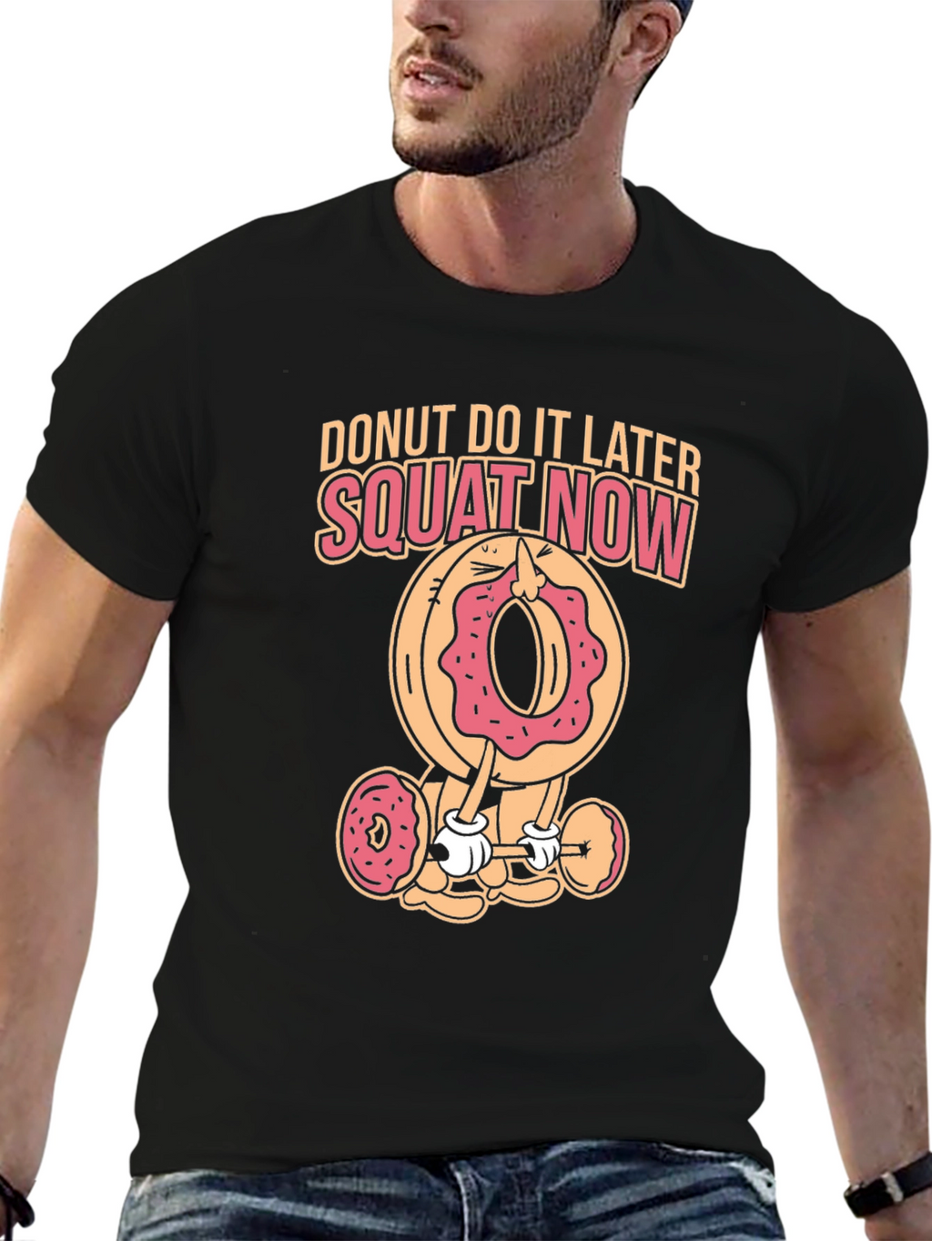 Donut Squat Now Black T-Shirt