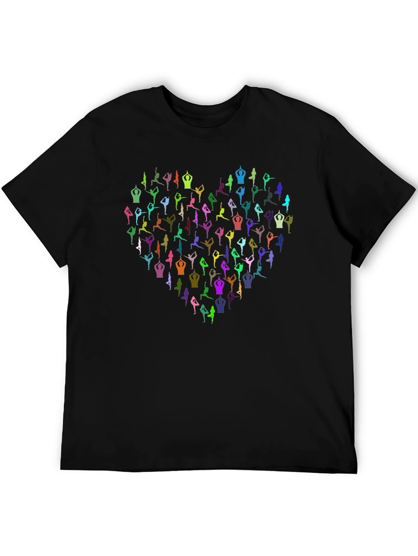Yoga Lover Heart Tee - Black Graphic T-Shirt