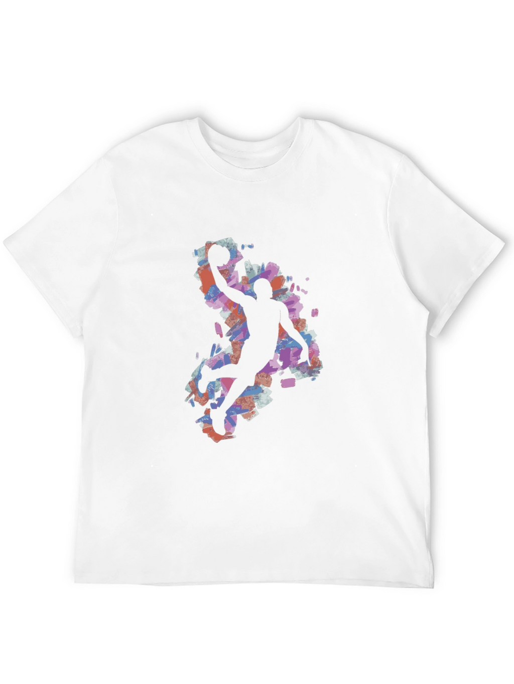 Basketball Silhouette Graphic Tee - Black Cotton Blend