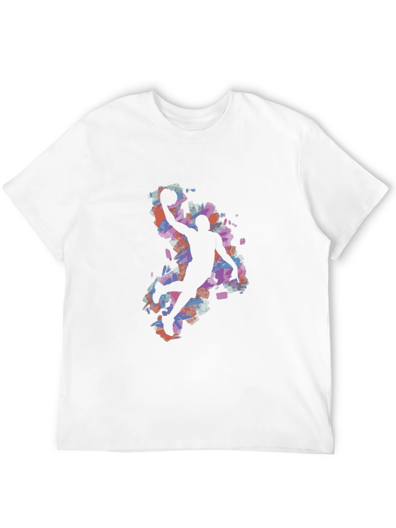 Basketball Silhouette Graphic Tee - Black Cotton Blend