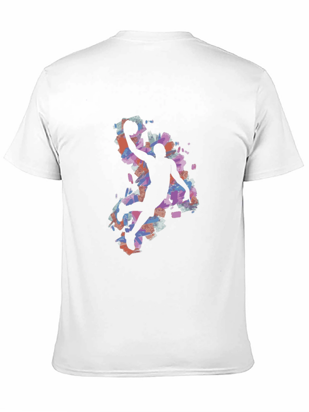 Basketball Silhouette Graphic Tee - Black Cotton Blend
