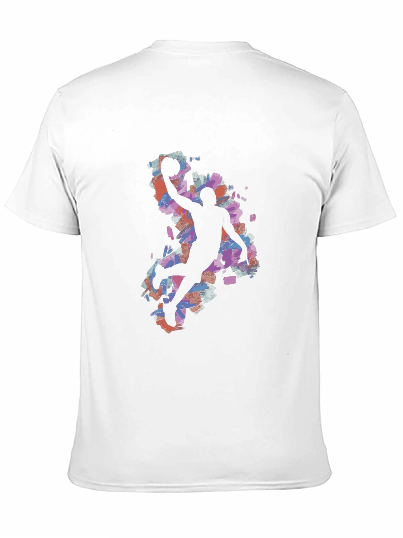 Basketball Silhouette Graphic Tee - Black Cotton Blend