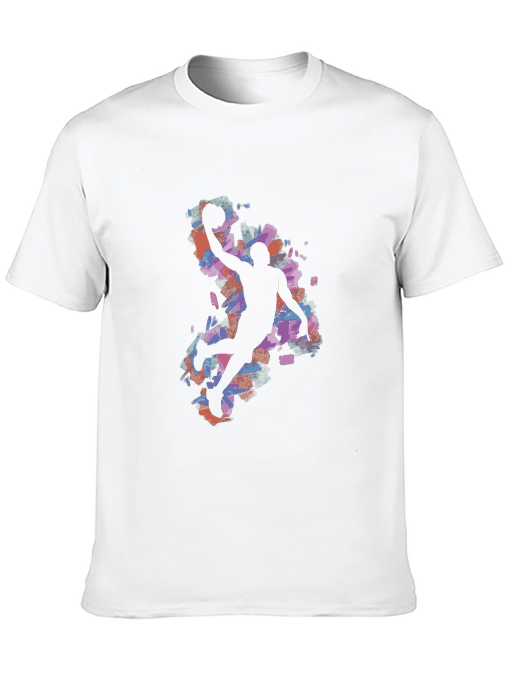 Basketball Silhouette Graphic Tee - Black Cotton Blend