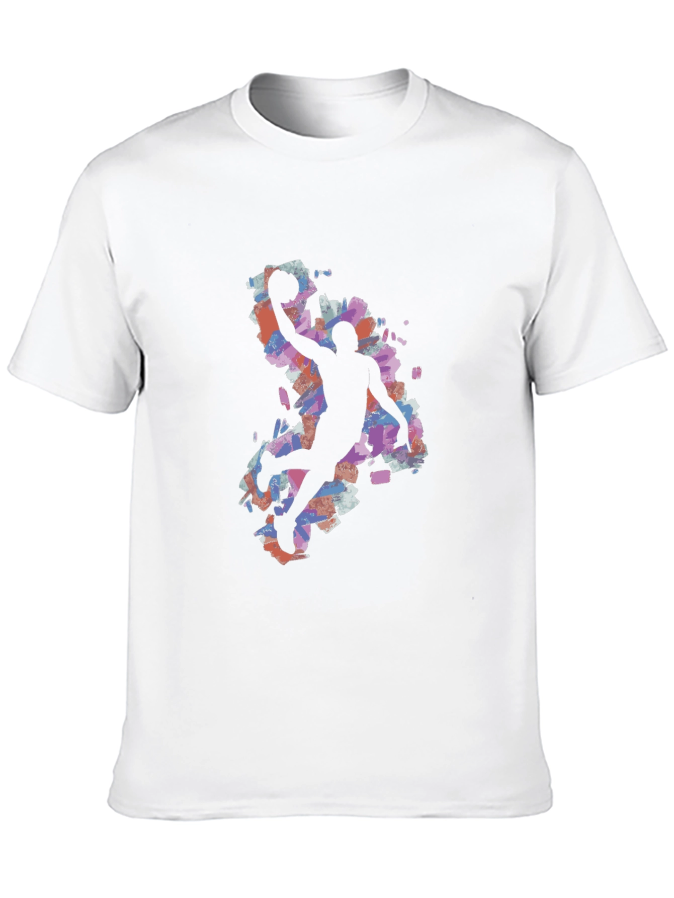 Basketball Silhouette Graphic Tee - Black Cotton Blend