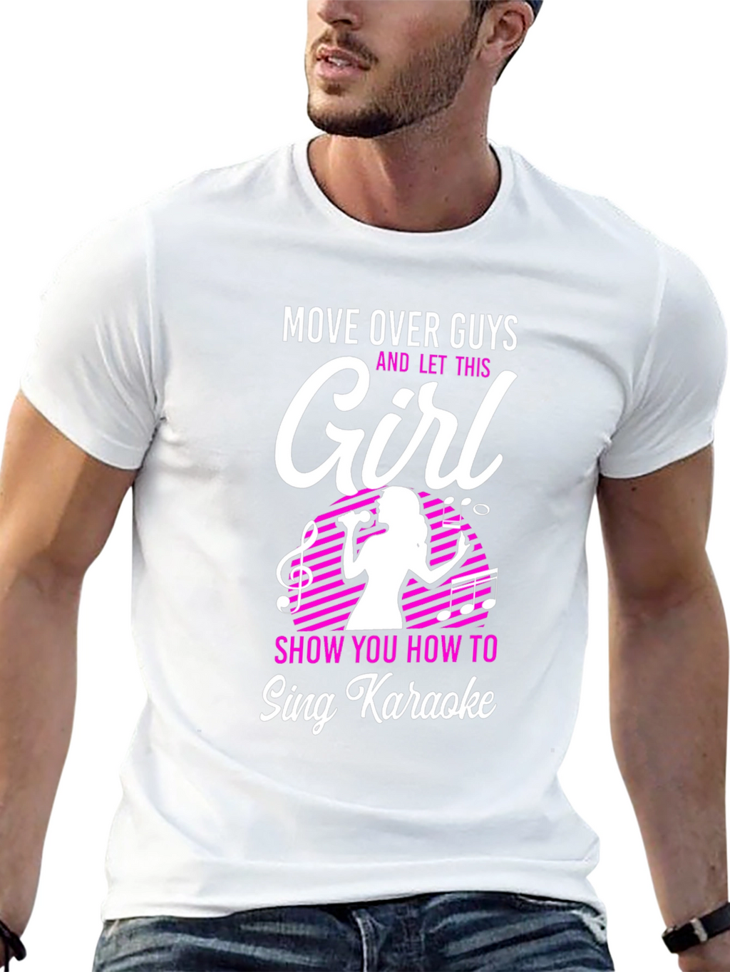 Karaoke Girl Graphic T-Shirt - Sing Your Heart Out!