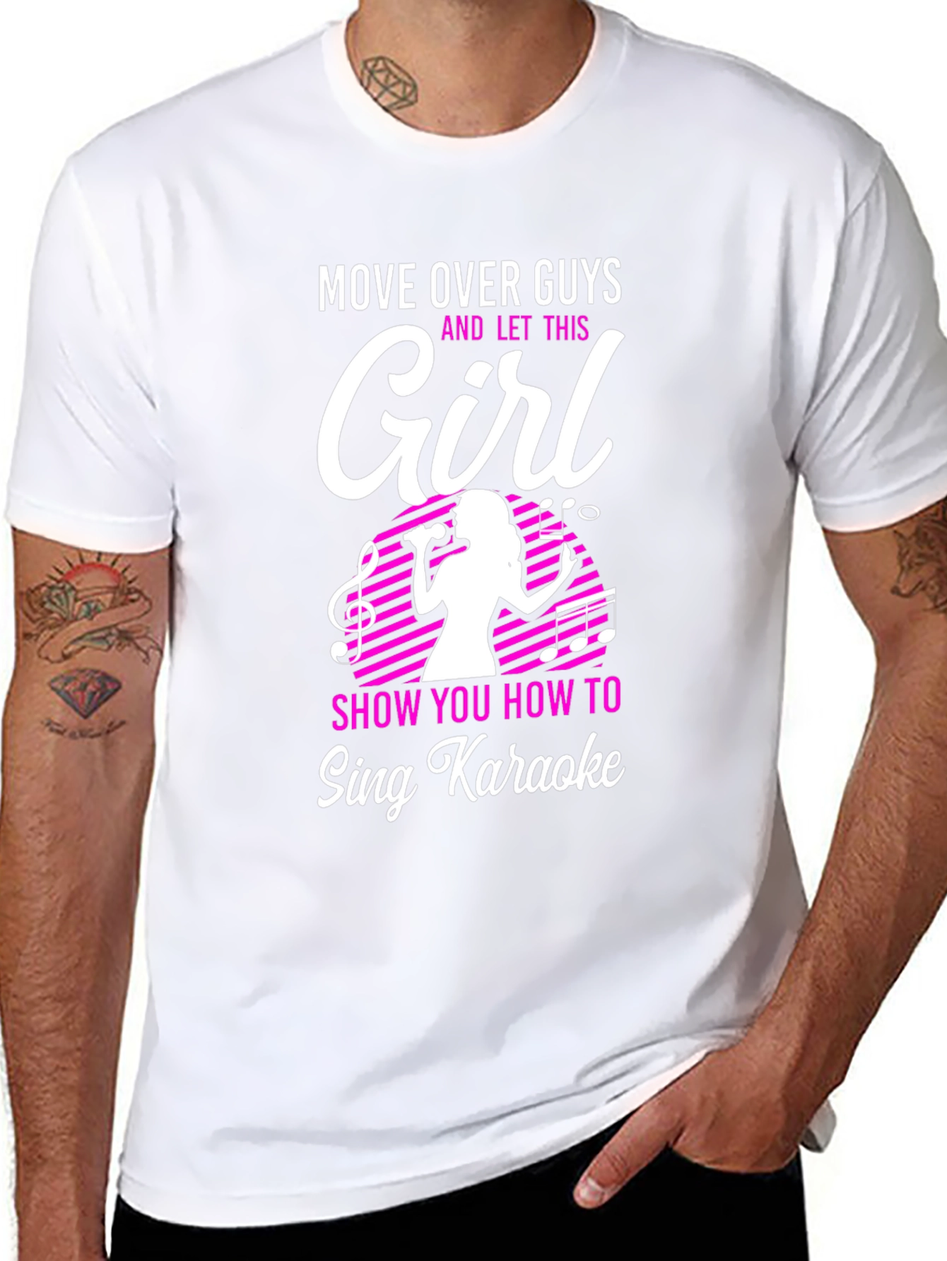 Karaoke Girl Graphic T-Shirt - Sing Your Heart Out!