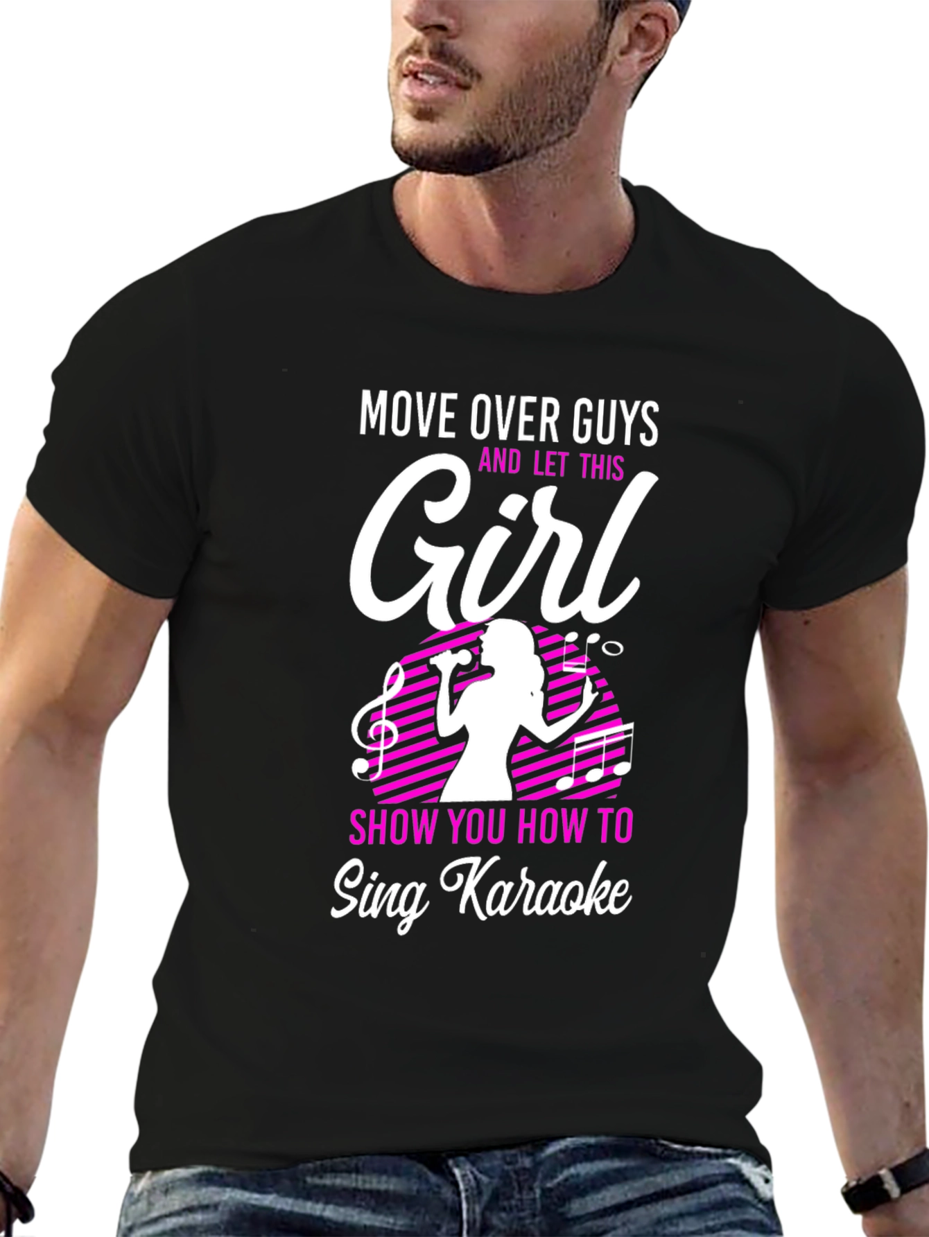 Karaoke Girl Graphic T-Shirt - Sing Your Heart Out!