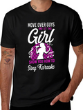 Karaoke Girl Graphic T-Shirt - Sing Your Heart Out!
