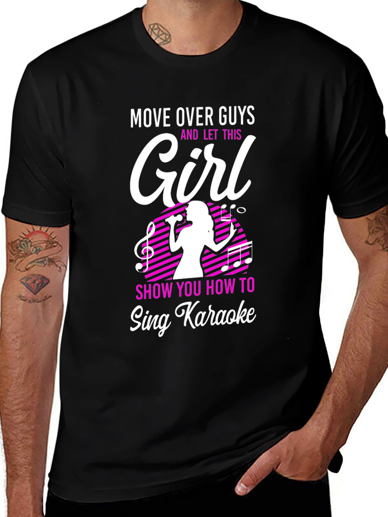 Karaoke Girl Graphic T-Shirt - Sing Your Heart Out!