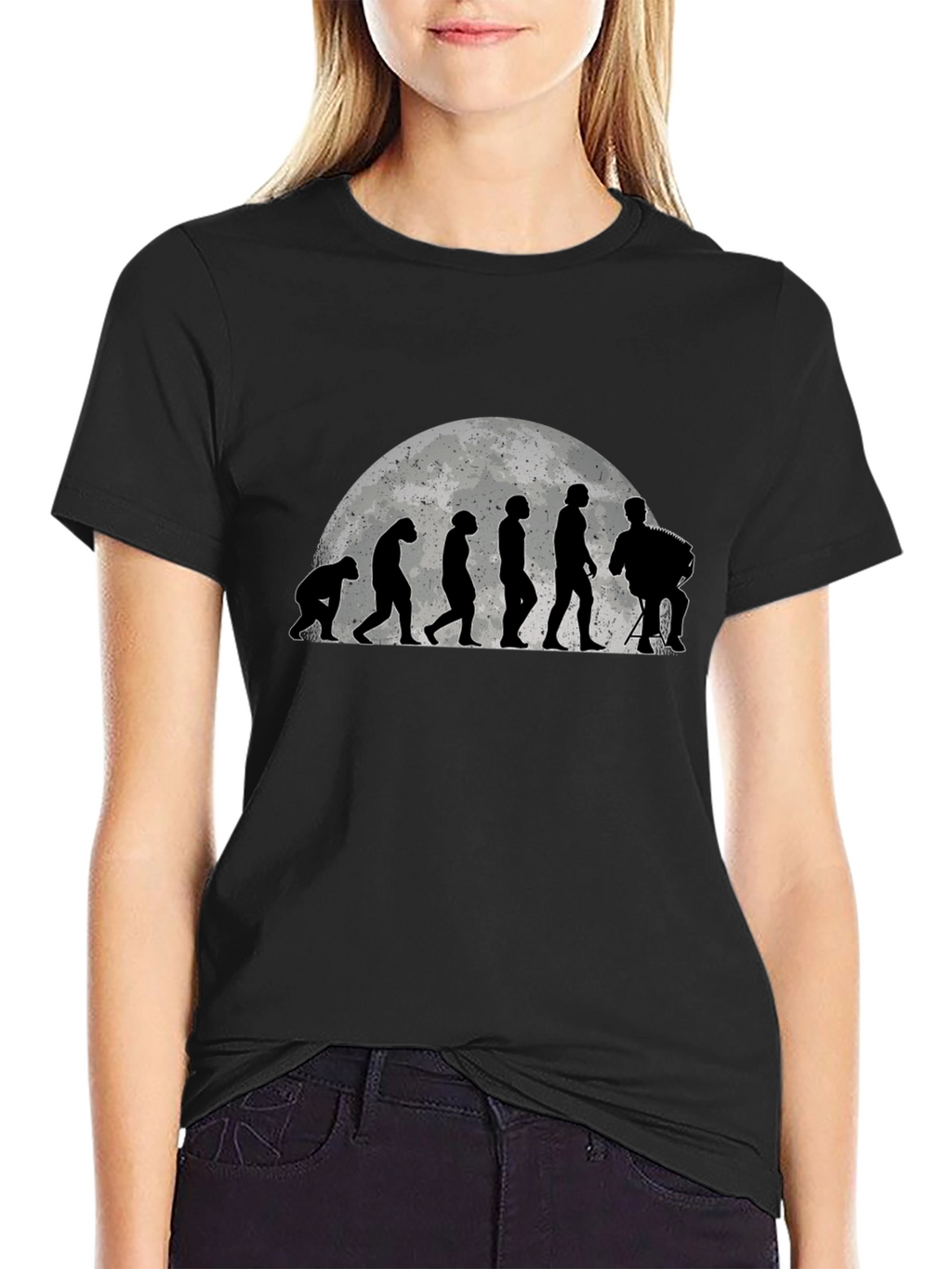 Evolution of Accordion Player T-Shirt
