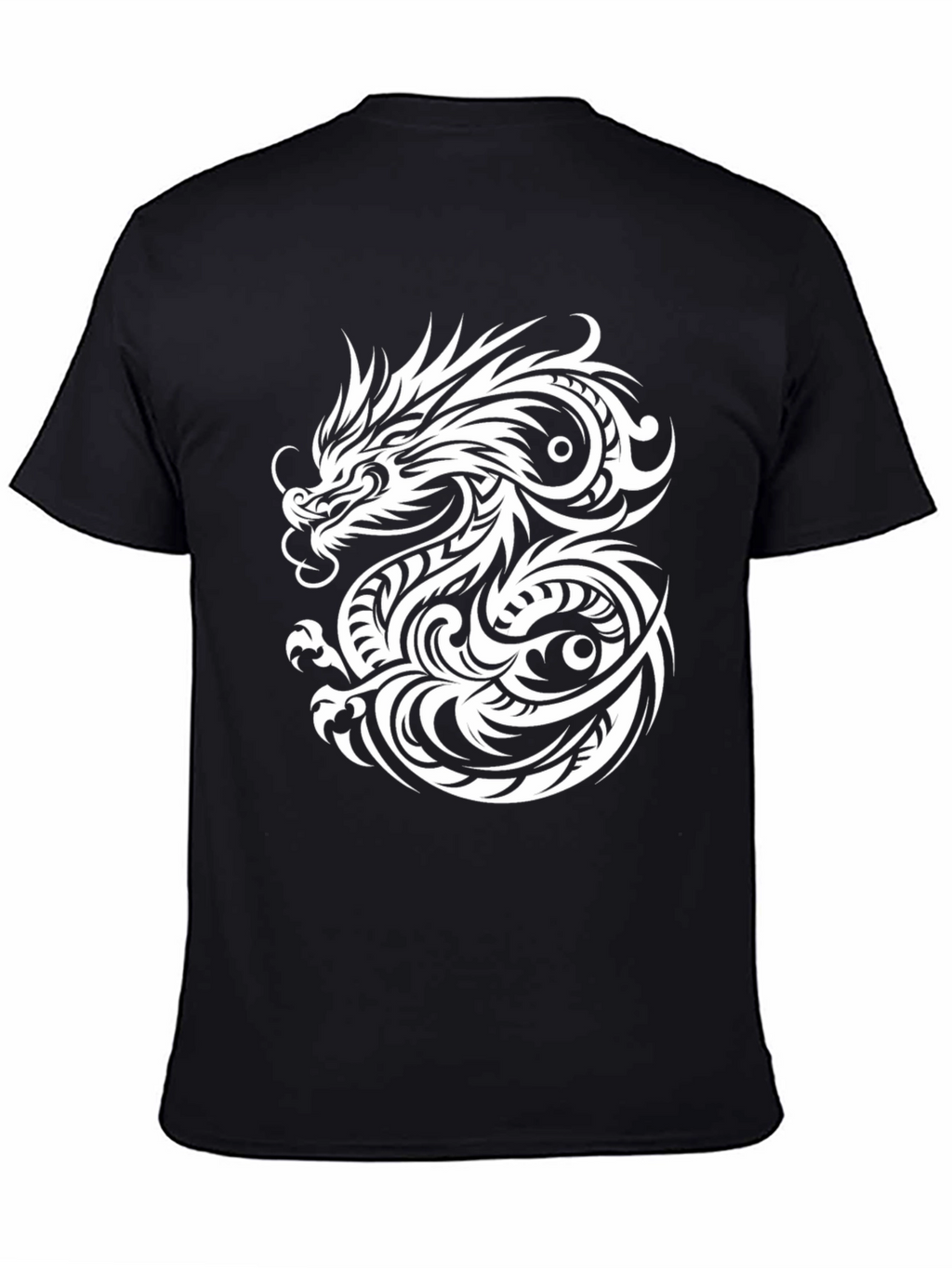 Dragon Graphic Print Mens Black T-Shirt