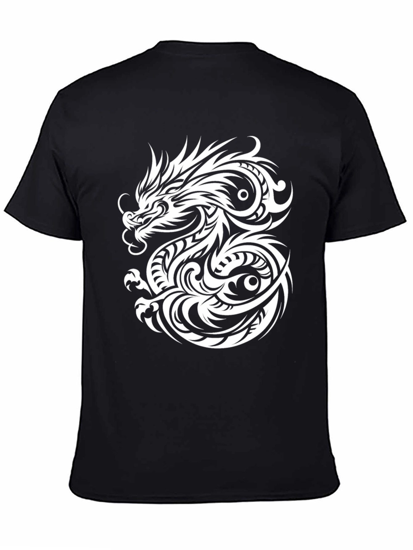 Dragon Graphic Print Mens Black T-Shirt