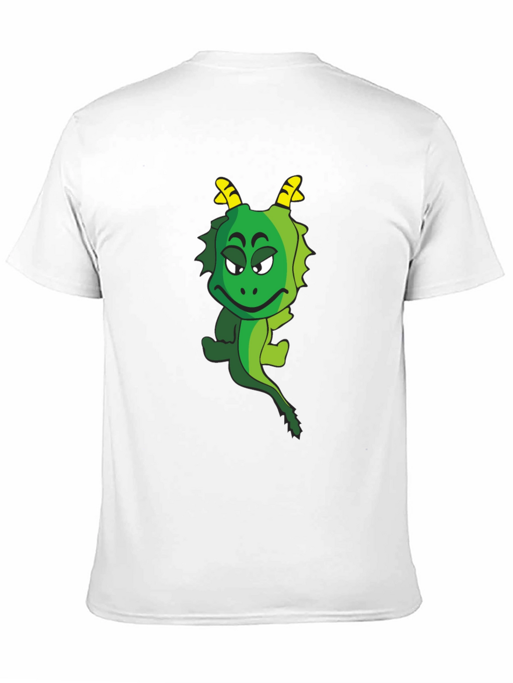 Funny Cartoon Dragon Graphic Tee - Black