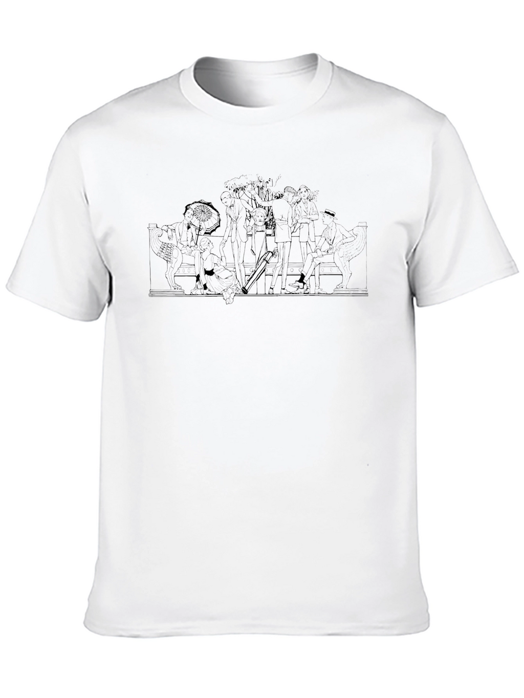 Black Graphic Tee - Beach Scene