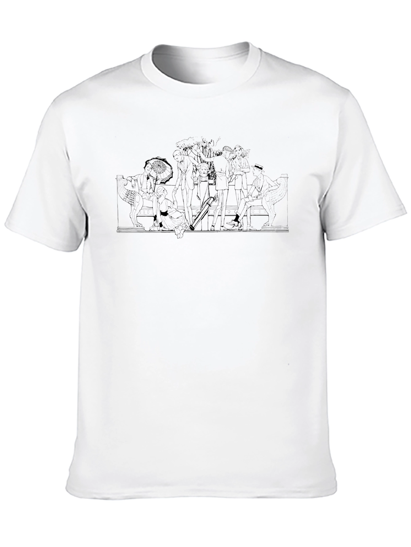 Black Graphic Tee - Beach Scene