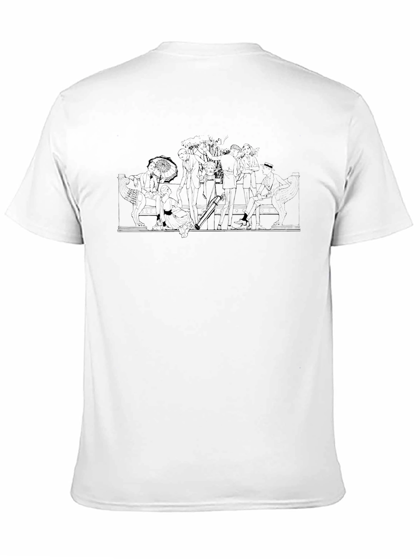 Black Graphic Tee - Beach Scene