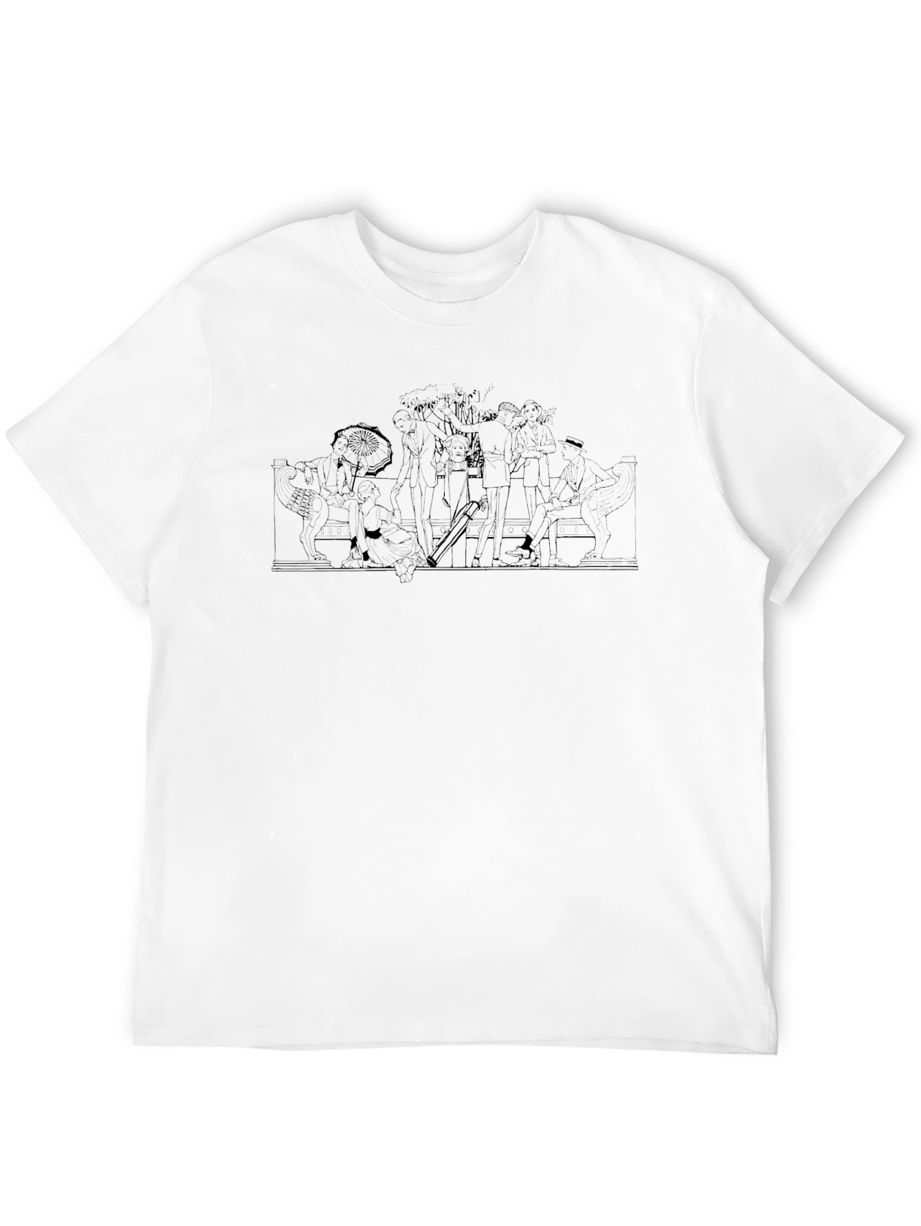 Black Graphic Tee - Beach Scene