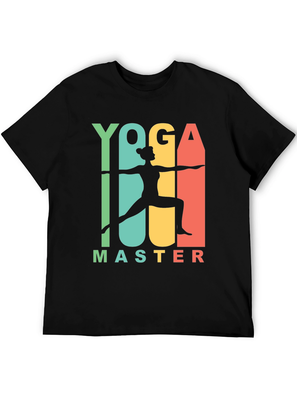 Yoga Master Graphic Tee - Black Cotton T-Shirt