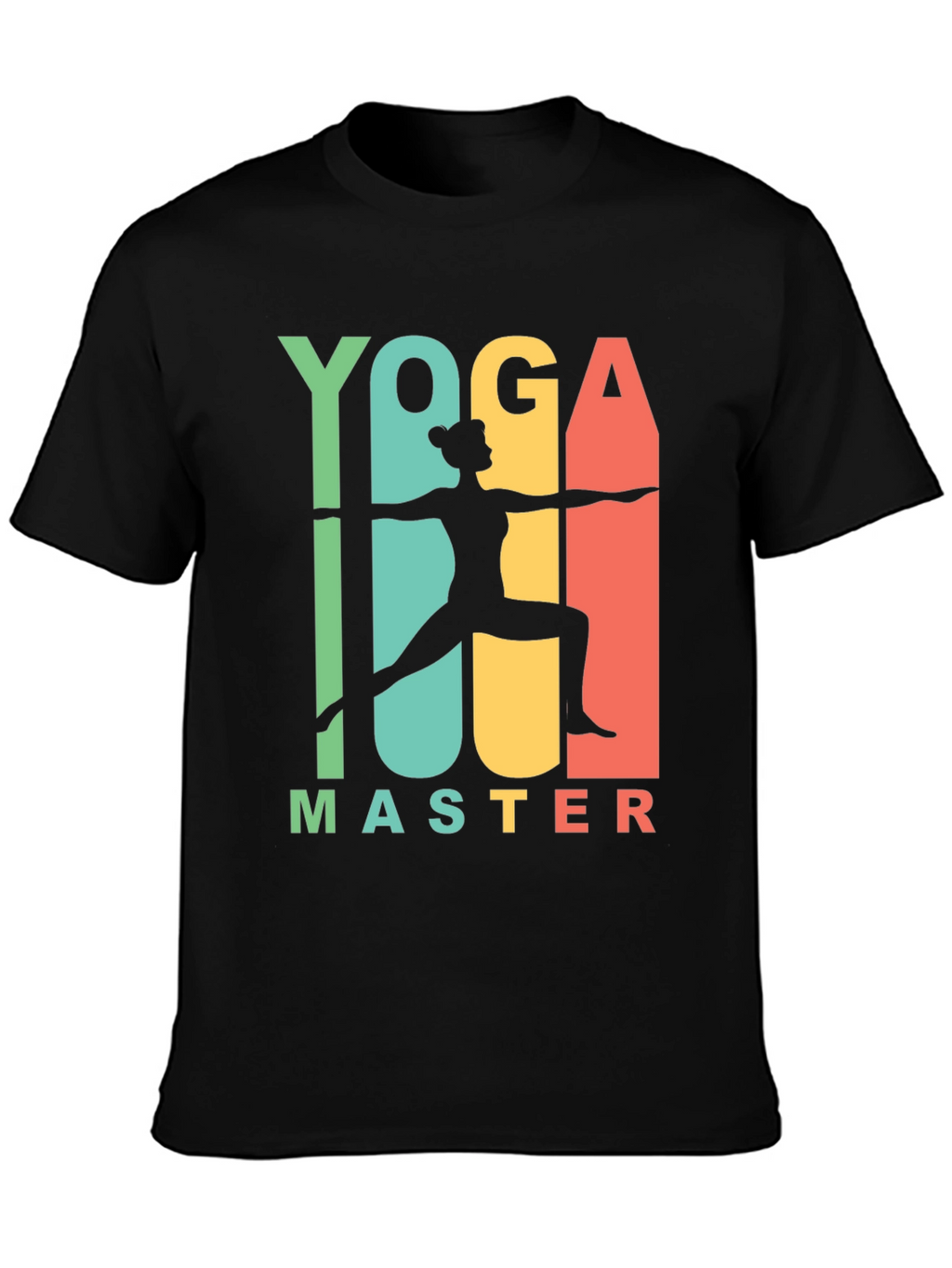 Yoga Master Graphic Tee - Black Cotton T-Shirt