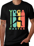 Yoga Master Graphic Tee - Black Cotton T-Shirt