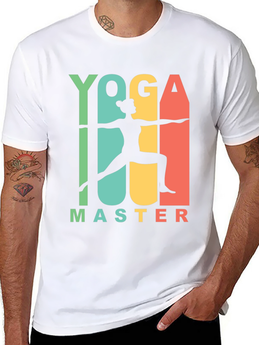 Yoga Master Graphic Tee - Black Cotton T-Shirt