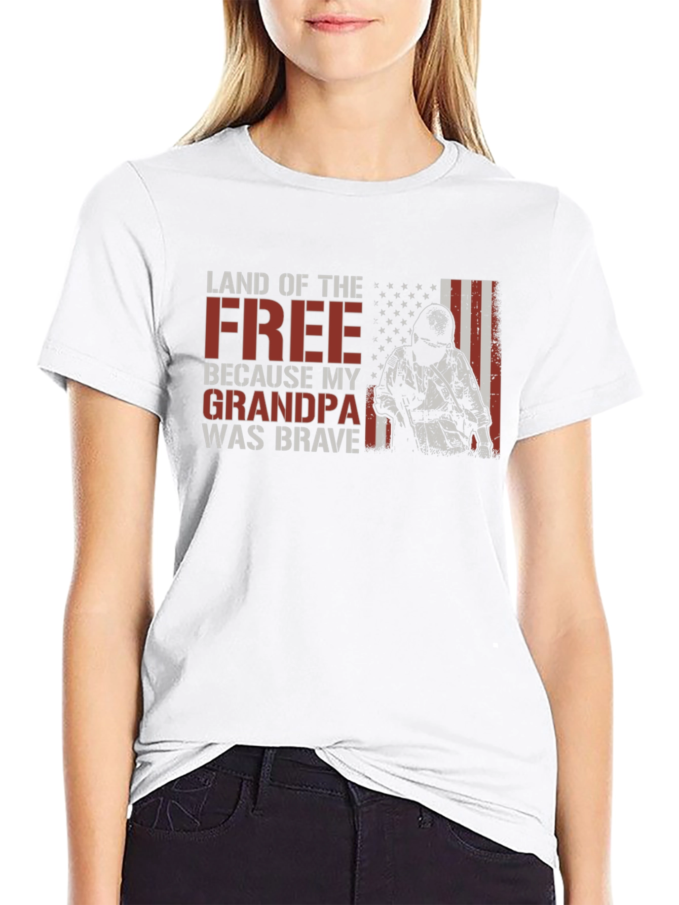Land of the Free Grandpa Was Brave T-Shirt