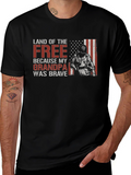 Land of the Free Grandpa Was Brave T-Shirt