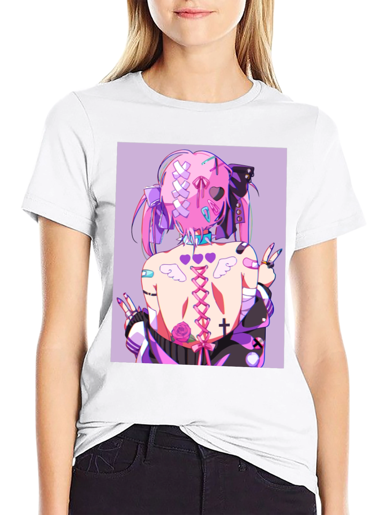Anime Style Graphic Print Tee