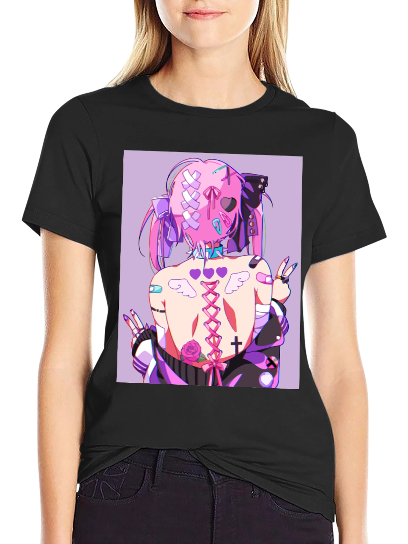 Anime Style Graphic Print Tee