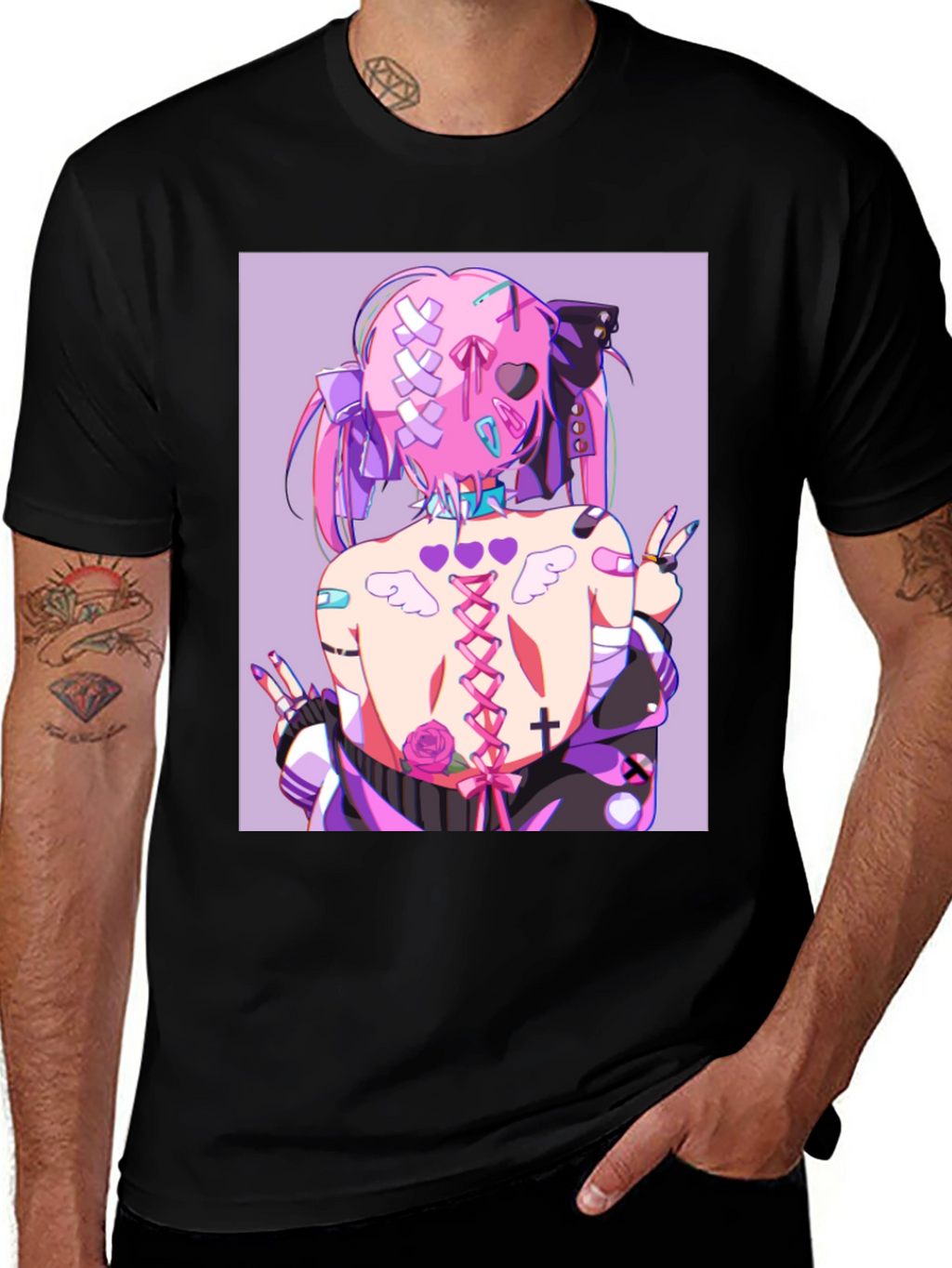 Anime Style Graphic Print Tee