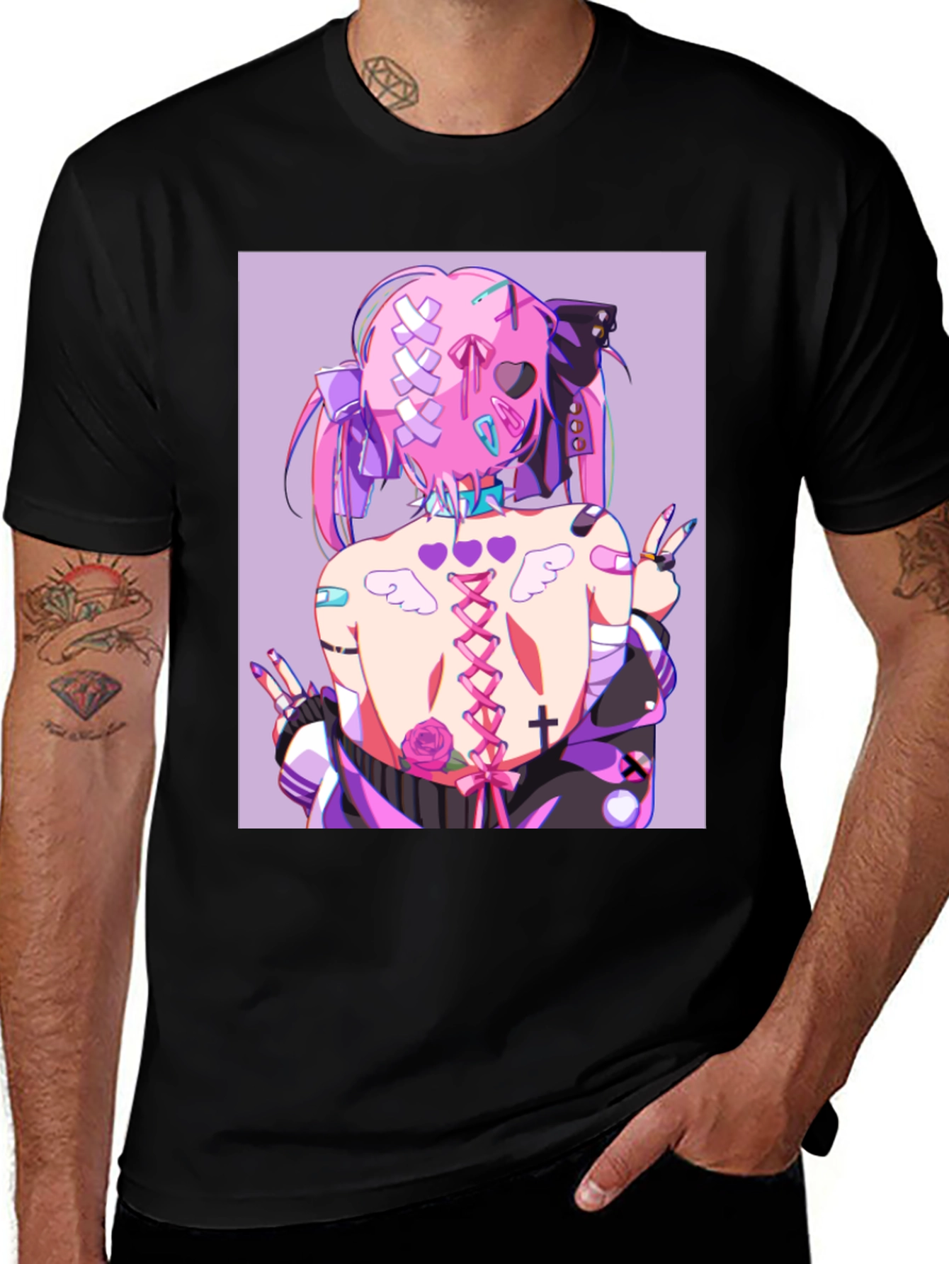 Anime Style Graphic Print Tee
