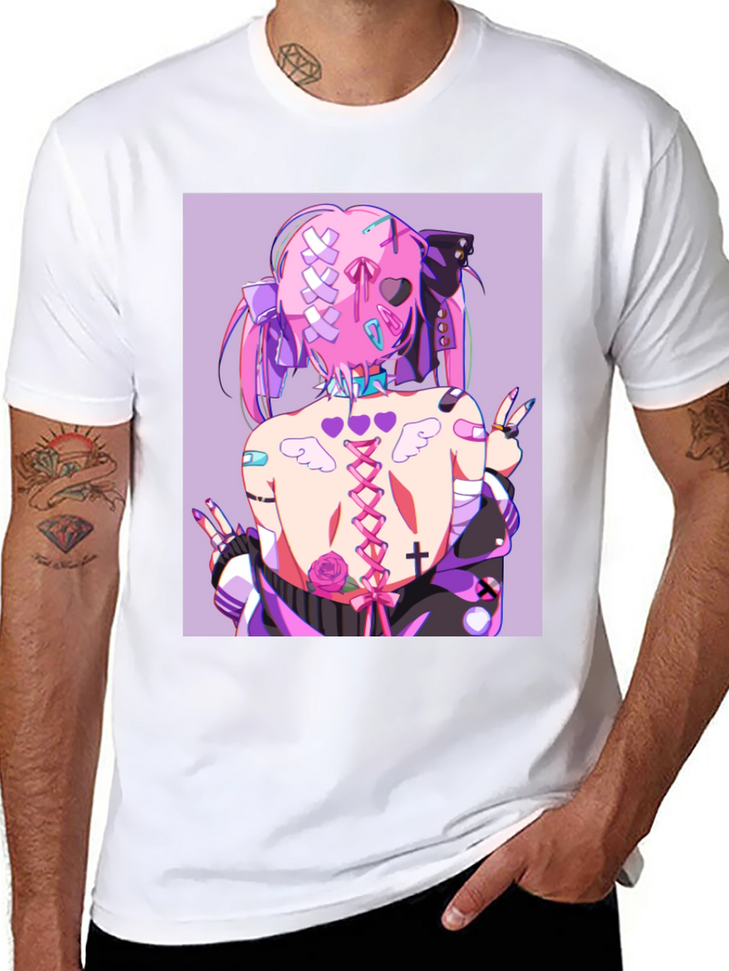 Anime Style Graphic Print Tee