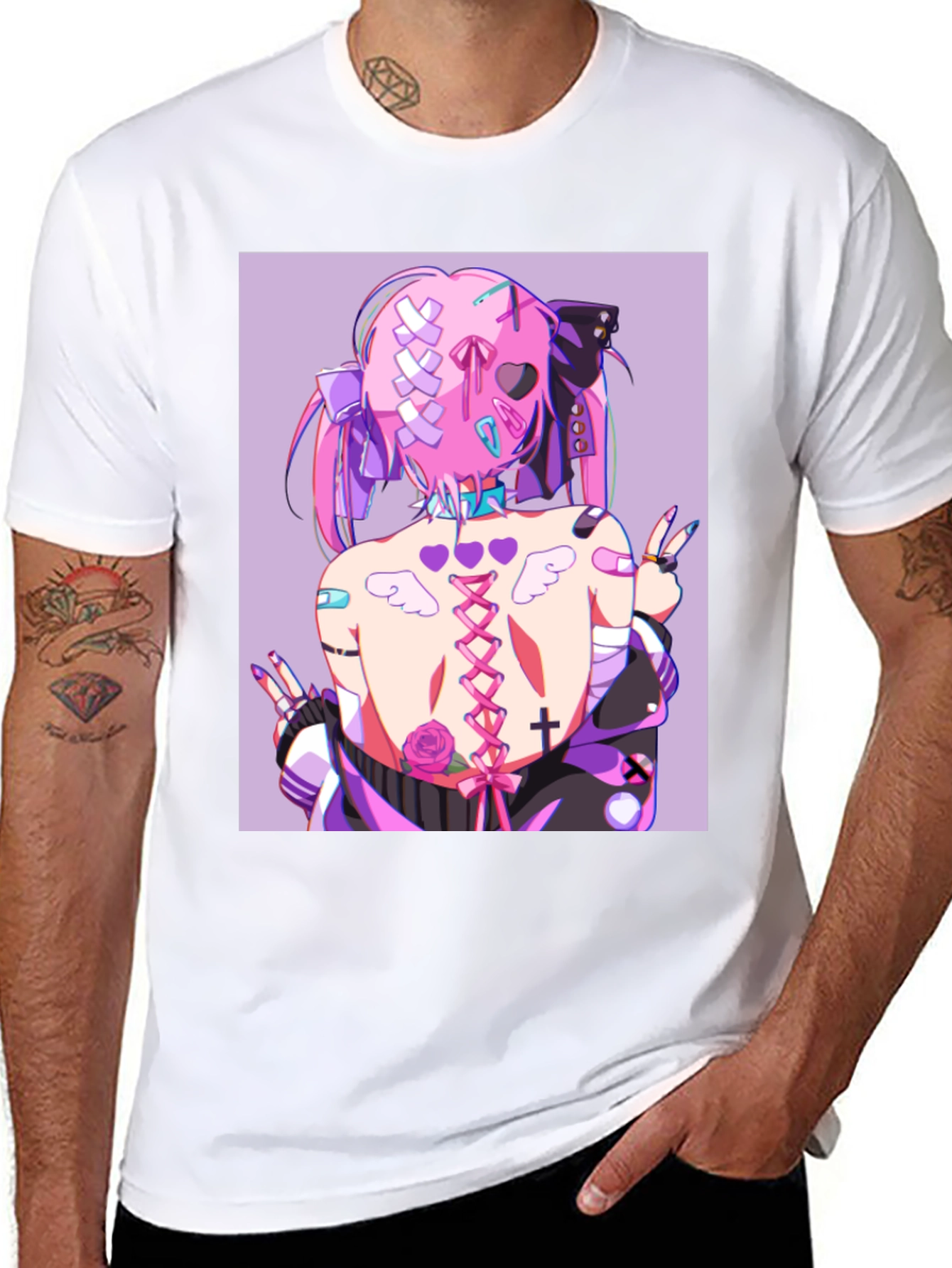 Anime Style Graphic Print Tee