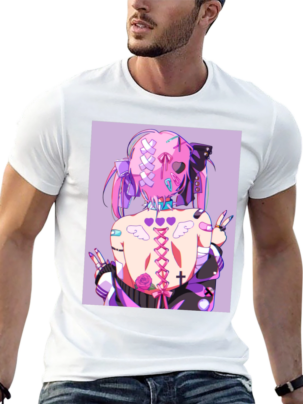 Anime Style Graphic Print Tee