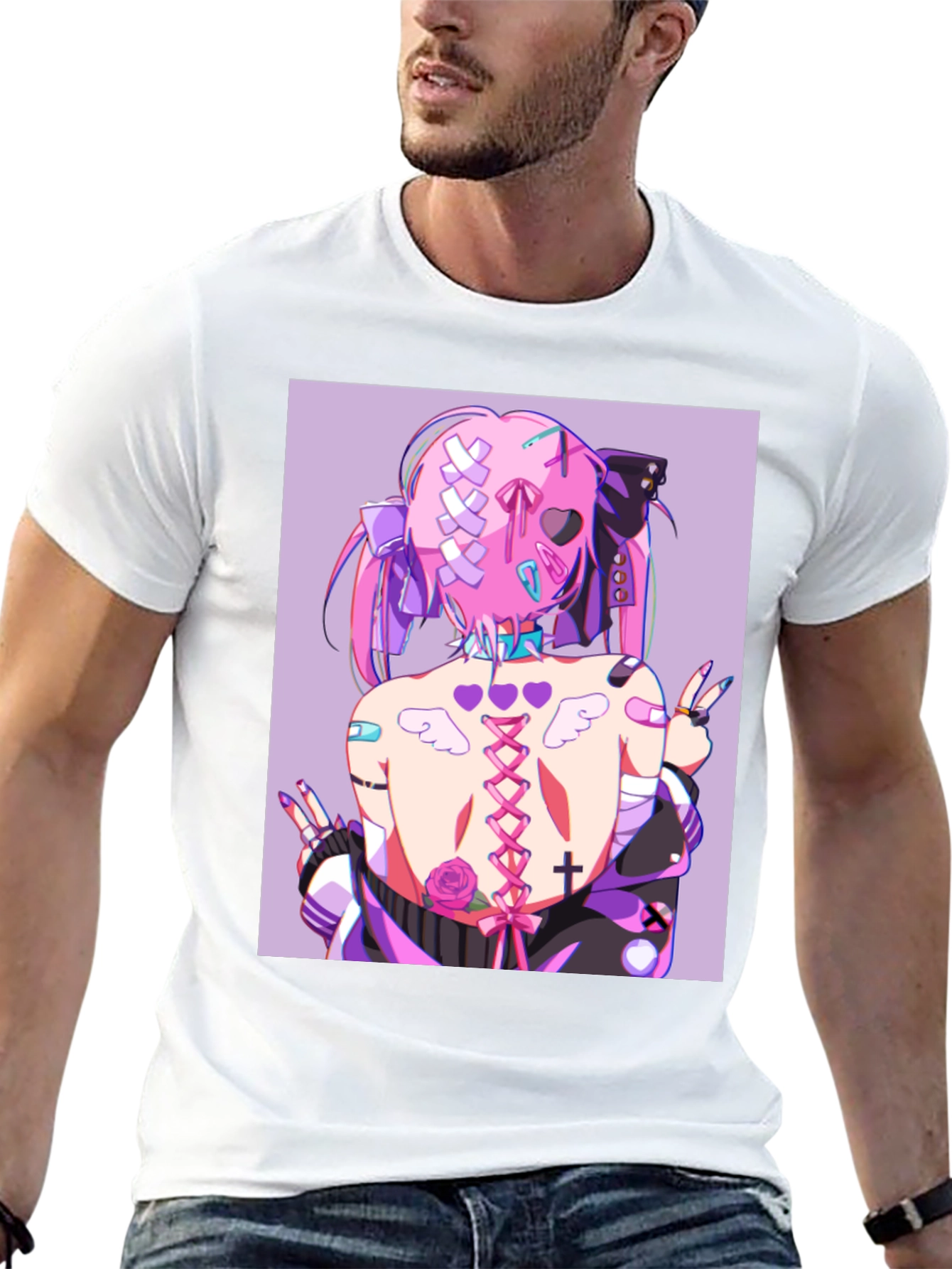 Anime Style Graphic Print Tee