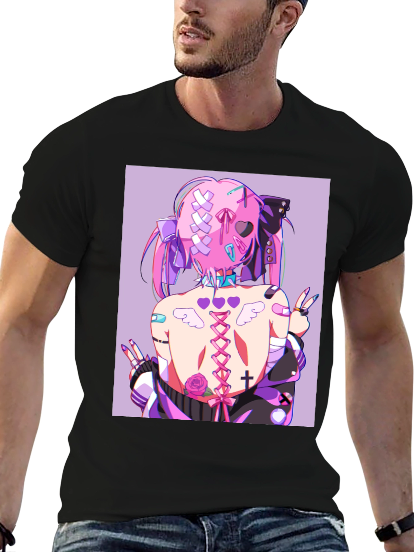 Anime Style Graphic Print Tee