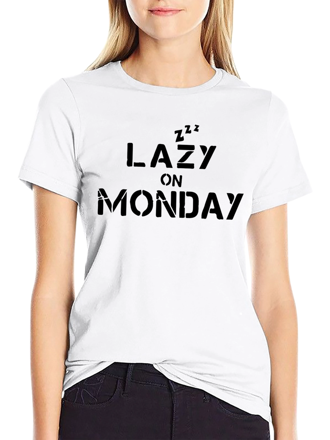 Lazy On Monday Black Graphic T-Shirt