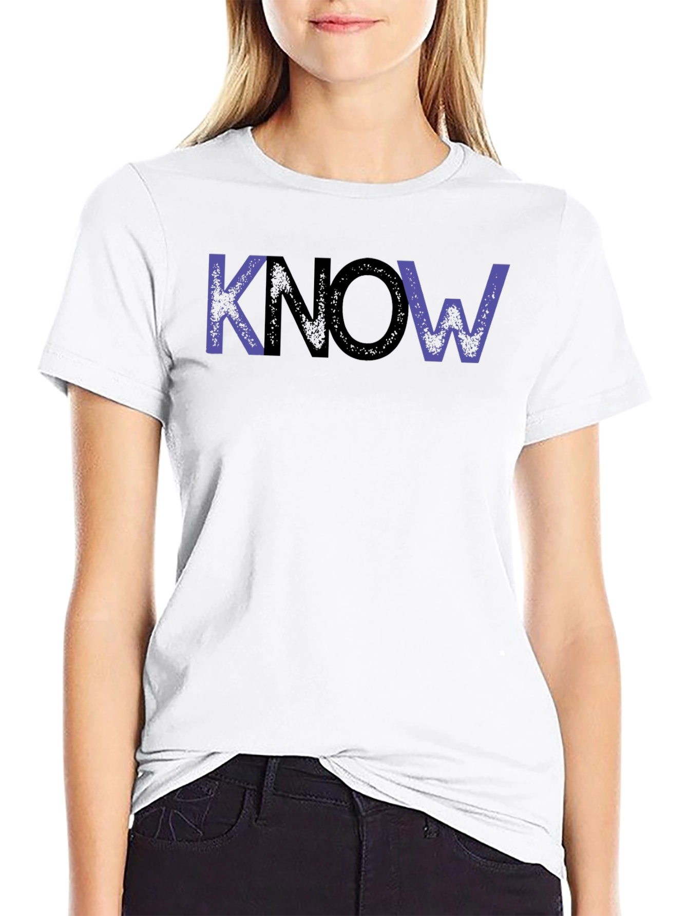 KNOW Graphic Tee - Stylish Black Cotton T-Shirt