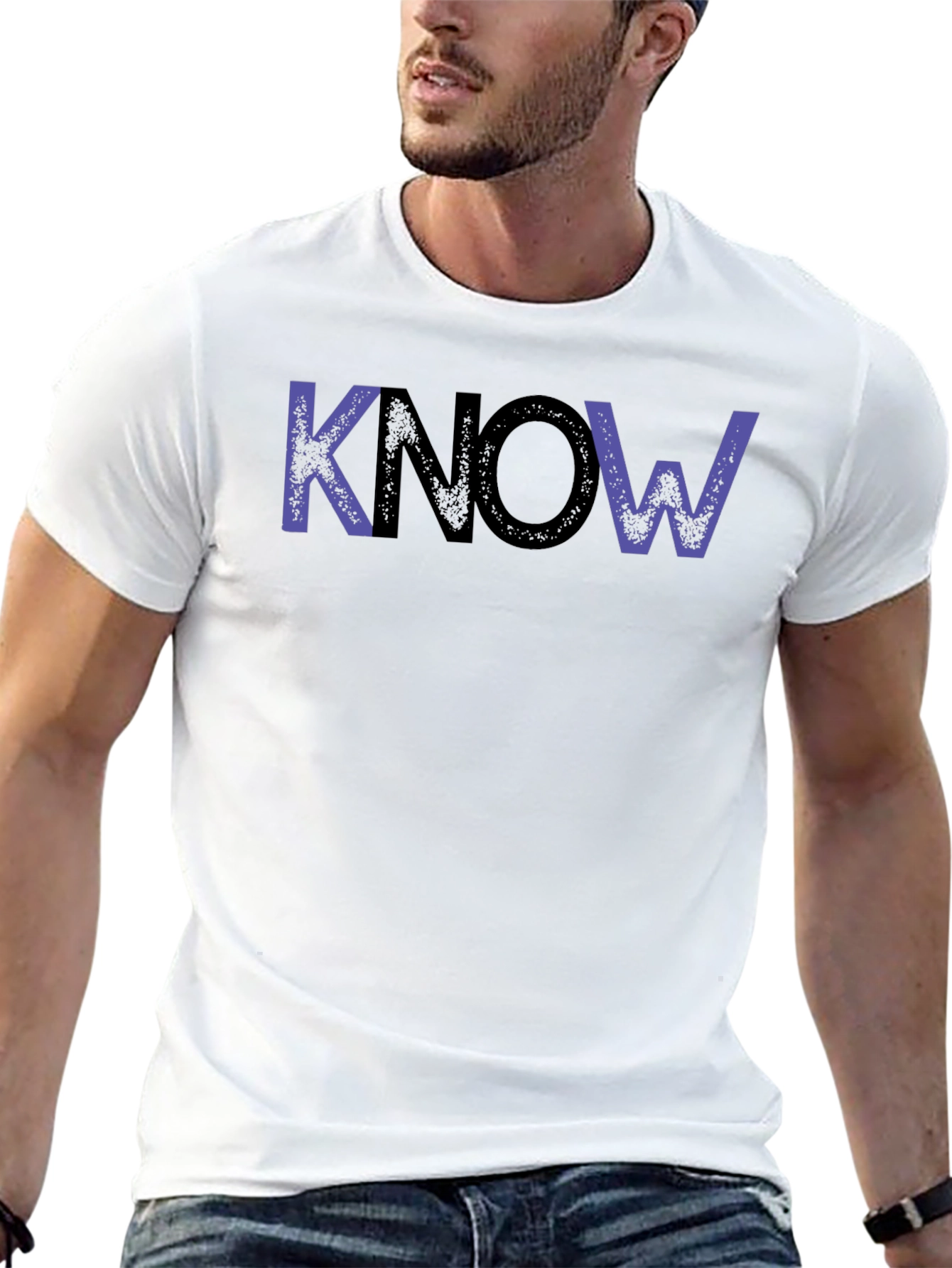 KNOW Graphic Tee - Stylish Black Cotton T-Shirt