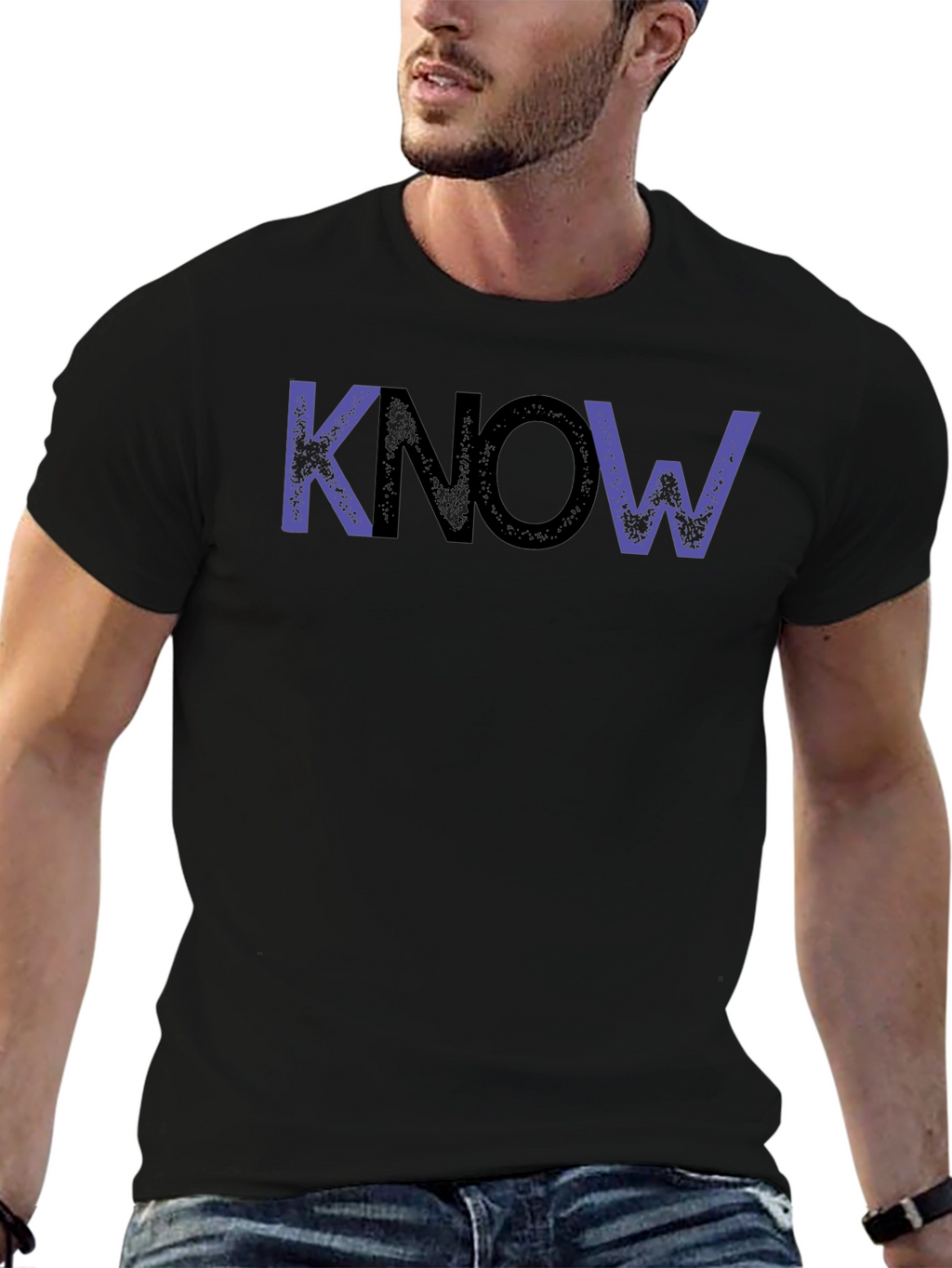 KNOW Graphic Tee - Stylish Black Cotton T-Shirt