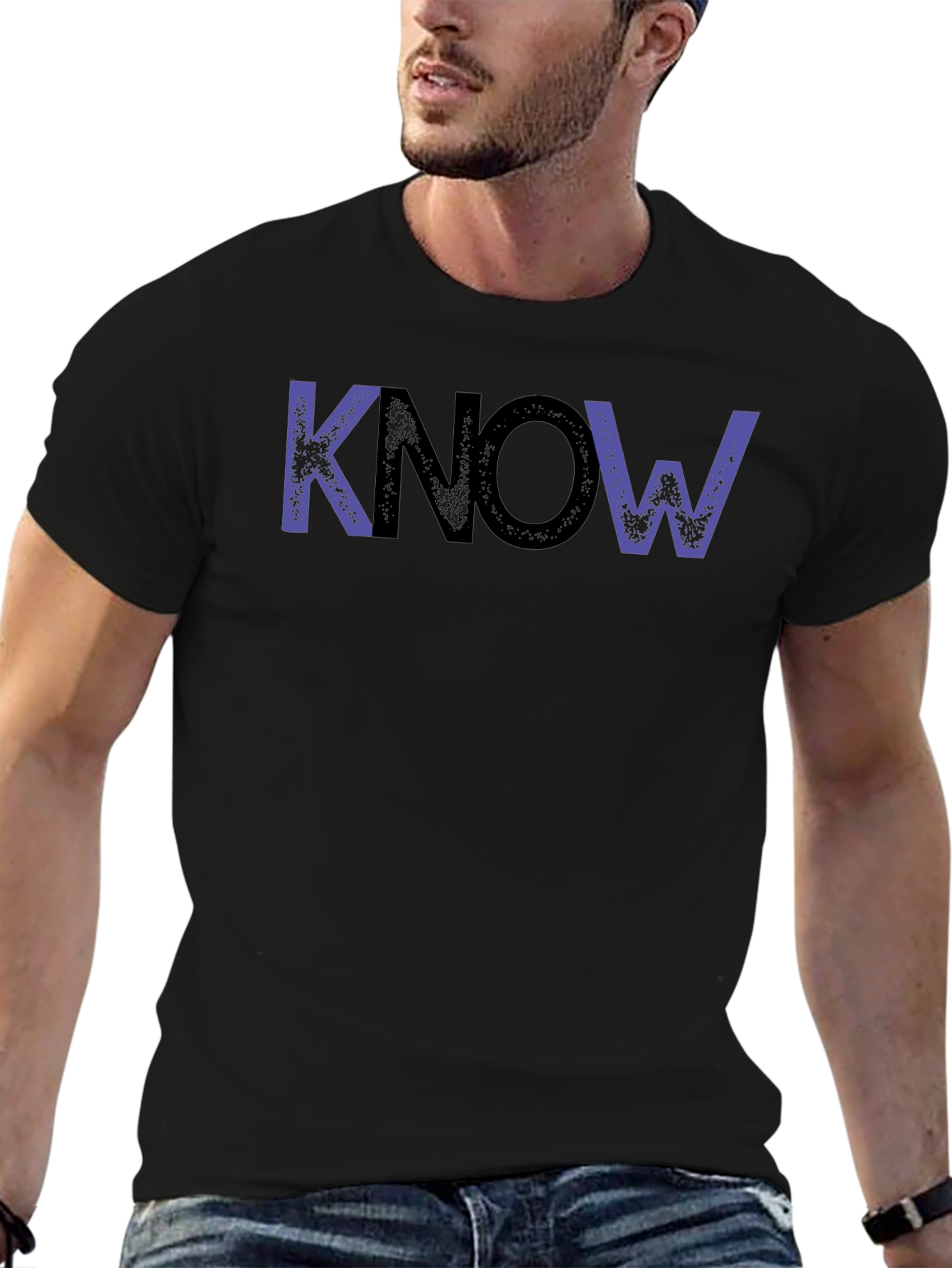 KNOW Graphic Tee - Stylish Black Cotton T-Shirt