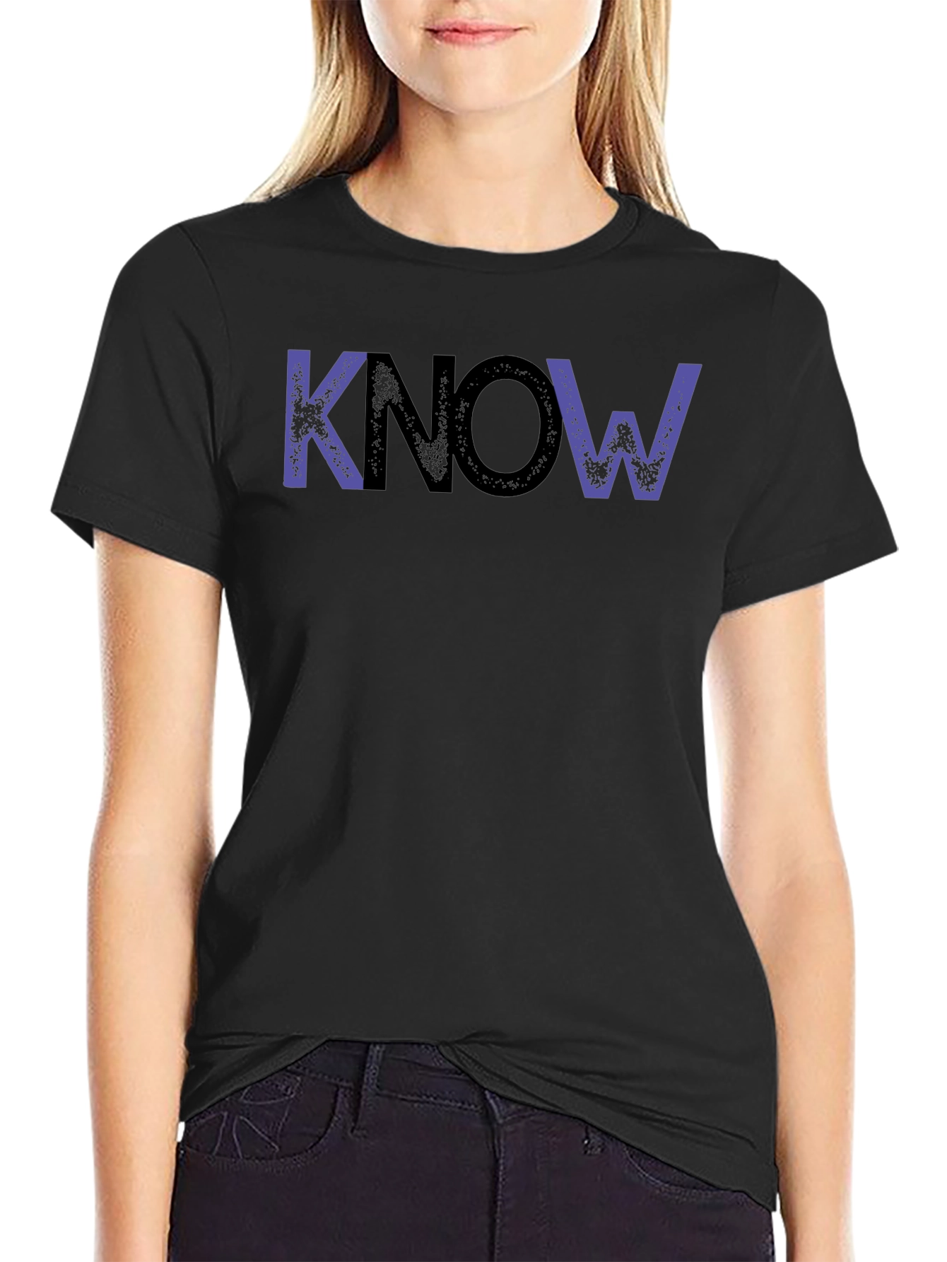 KNOW Graphic Tee - Stylish Black Cotton T-Shirt