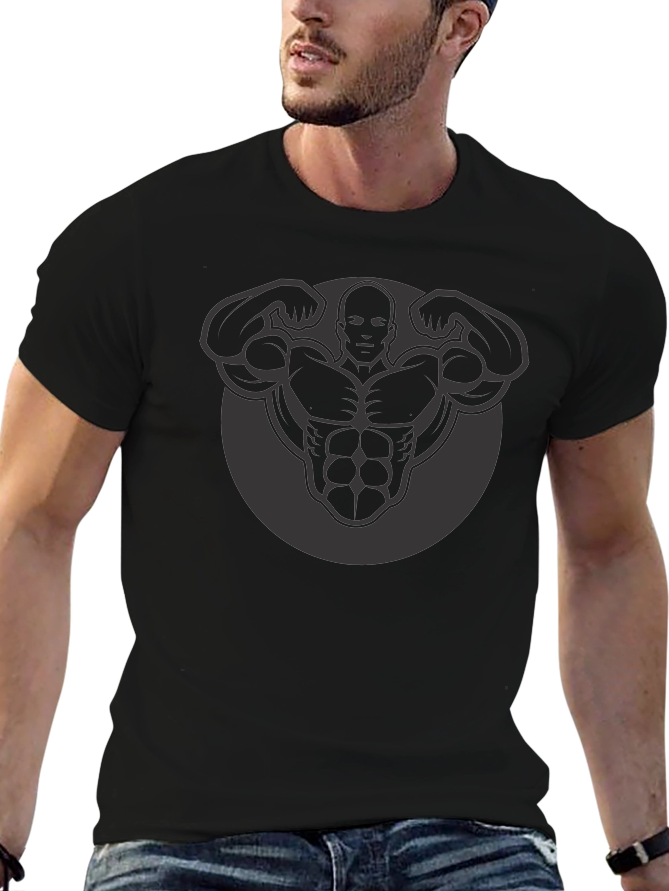 Black Gym Body Graphic T-Shirt
