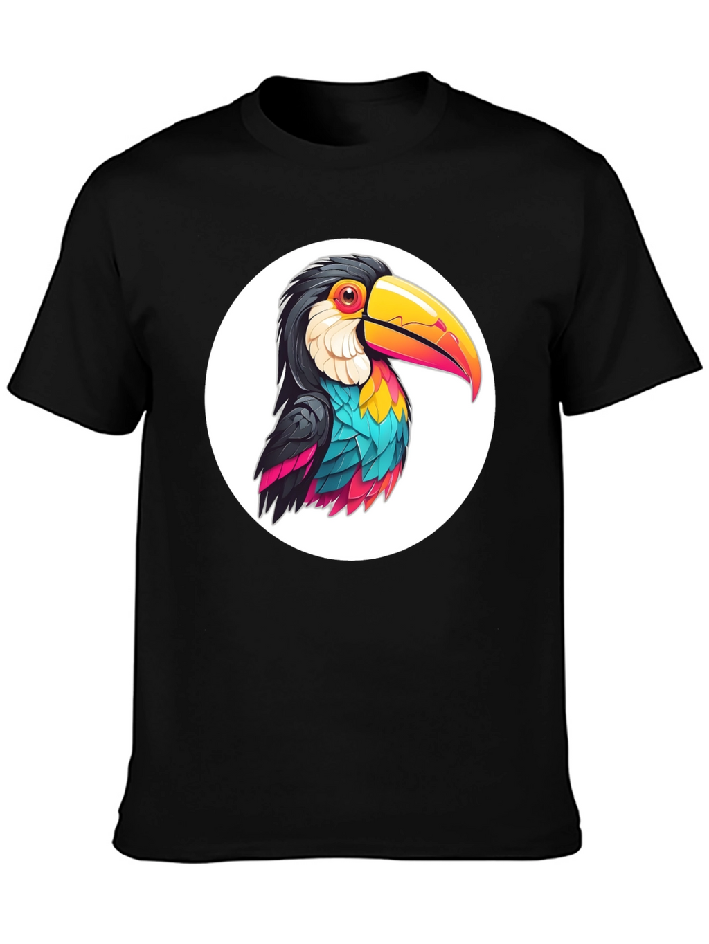 Toucan Graphic Tee - Black Casual T-Shirt